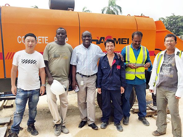 Haomei portable cement plant with other pumping equipment  in Nigeria.jpg